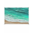 thumbnail image 2 of Sun Shade Sail 12x16Ft Ombre Teal Beach Wave Oil Painting Style Uv Block Sunshade Canopy Outdoor Shade Cover Rectangle Shade Cloth For Patio Garden Yard Deck Pergola, 2 of 6