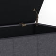 thumbnail image 5 of Simpli Home Dover 36 inch Wide Contemporary Storage Ottoman Bench in Slate Grey Linen Look Fabric, 5 of 5