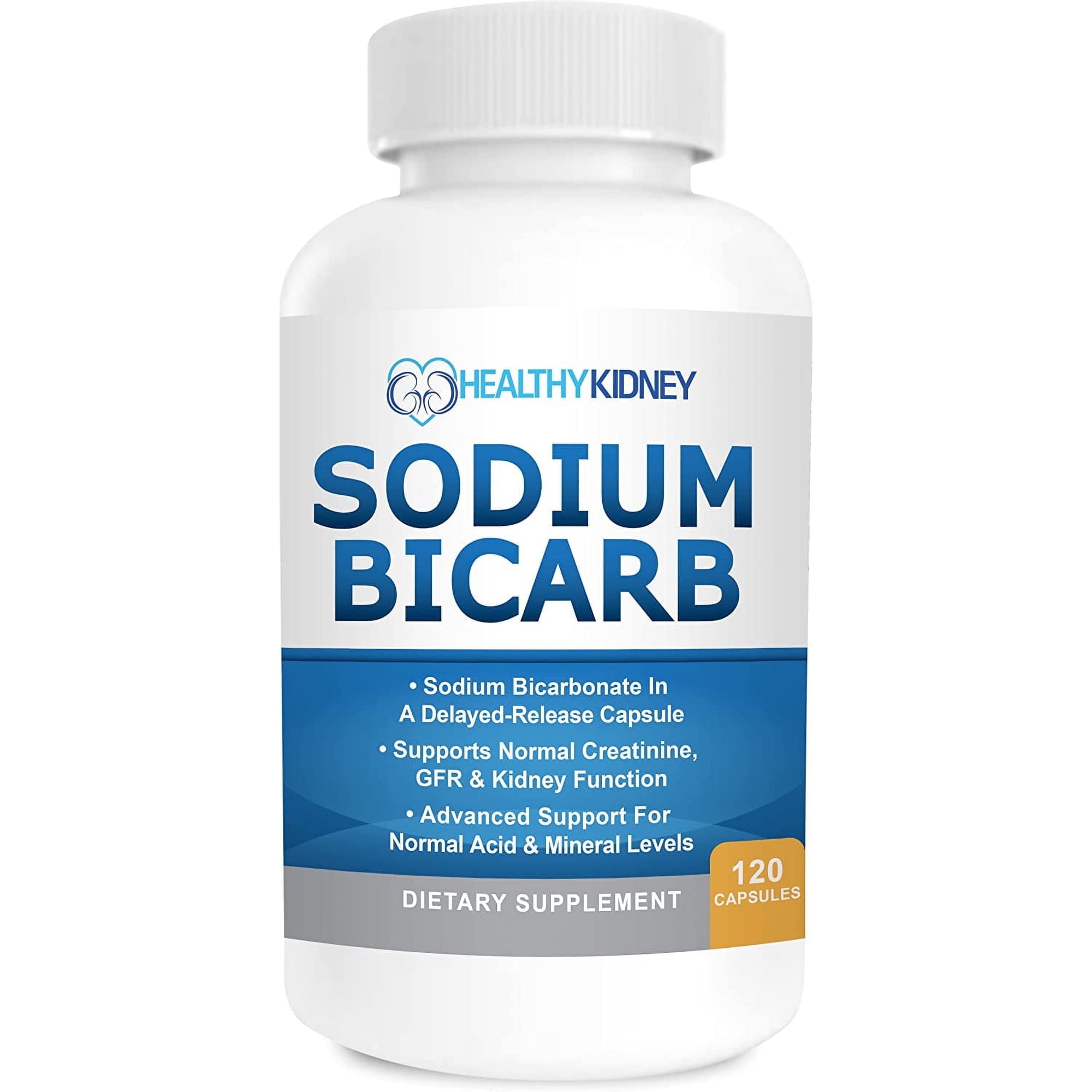 Kidney Restore Sodium Bicarb 650mg Capsules, Alkalizer, Neutralizing, Absorption, 120 Count