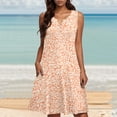 thumbnail image 2 of Bohemian Summer Dress For Women Casual Loose V Neck Sleeveless Beach Dress With Pockets Swim Cover Up Outfits, 2 of 2