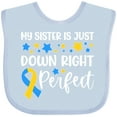 thumbnail image 3 of Inktastic My Sister is Just Down Right Perfect Down Syndrome Awareness Ribbon Boys or Girls Baby Bib, 3 of 4