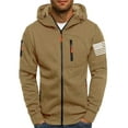 thumbnail image 2 of Txeol Zipper Hoodies for Men Graphic American Flag Tactical Hooded Sweatshirts Long Sleeve Athletic Jacket With Pockets,Khaki,S, 2 of 3