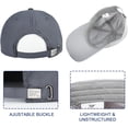 thumbnail image 6 of Baseball Cap Mens 2 Packs Unstructured Quick Dry Breathable Sports Baseball Caps Lightweight Foldable Sun Hat Summer UV Protection Strapback Baseball Caps Hat for Outdoor (Gray and Dark gray), 6 of 7