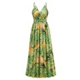 thumbnail image 4 of FcBaudy Camisole Sans Manches Robe Col en V, Robes d'Été pour Femmes, Robes Sans Manches Imprimées à Bretelles Longues Robe pour Femmes, 4 of 6