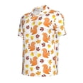 thumbnail image 2 of Vsdgher Cartoon Squirrel Print Men's Short Sleeve Stretch Polo Shirt, Moisture-Wicking Performance Polo Shirt, 2 of 8