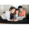 thumbnail image 6 of YJ.GWL Fluffy Faux Sheepskin Plush Area Rug Soft Fuzzy Rugs Floor Carpet for Bedroom Living Room, 3'x 5',Black, 6 of 7
