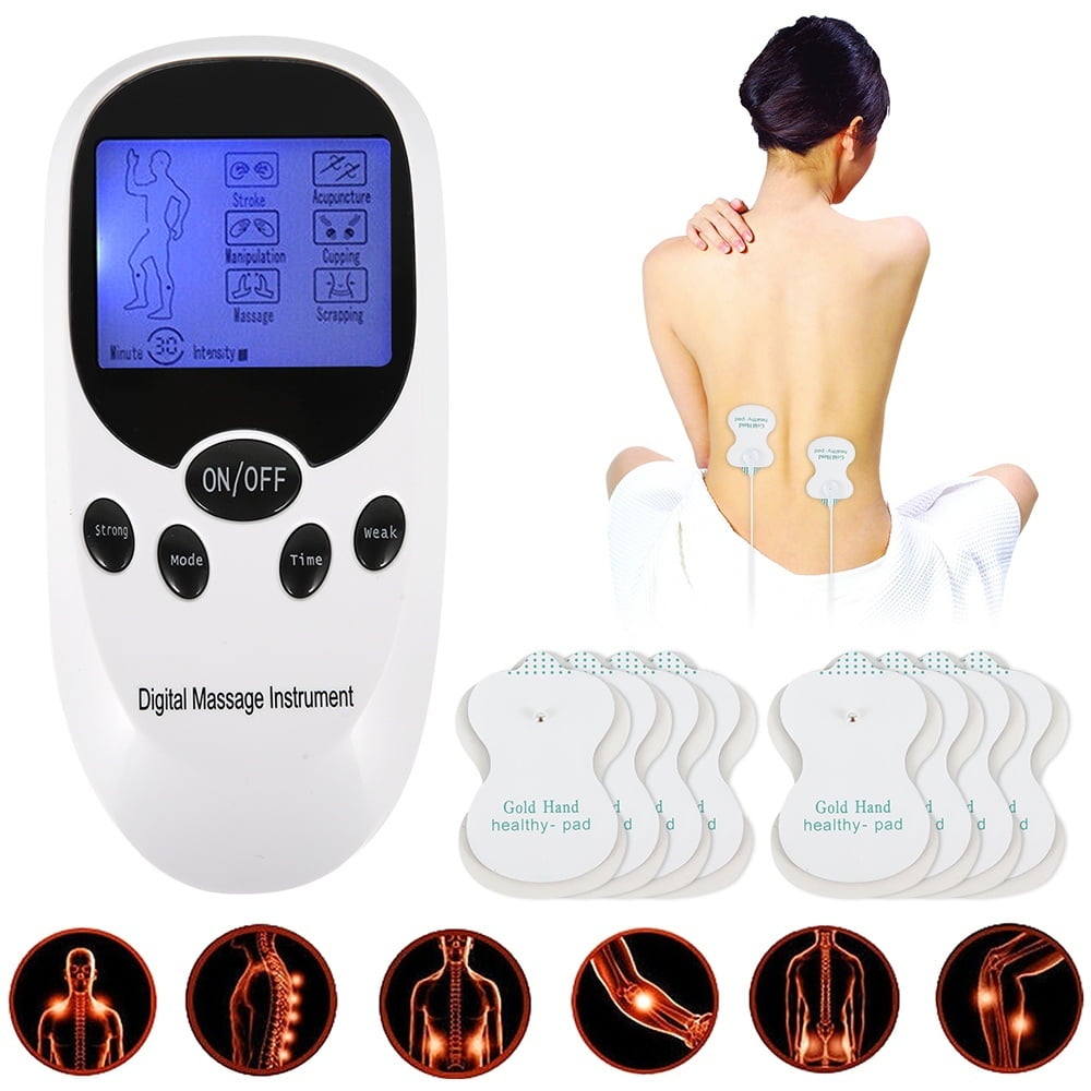 24Modes Eletric Compex Muscle Stimulator EMS Pulse Meridian Physiotherapy TENS  Machine Electrodes Low Frequency Pads Massageador