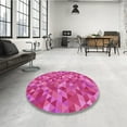thumbnail image 3 of Ahgly Company Indoor Round Patterned DeepPink Area Rugs, 8' Round, 3 of 6