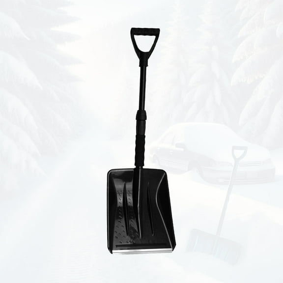 OMAC Car Shovel for Snow - Portable Black Car Snow Shovel Kit - Lightweight Folding Snow Shovel - Adjustable Ergonomic Collapsible Shovel for Car, Garage, Home, Garden & Camping Emergency