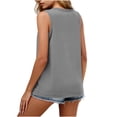 thumbnail image 7 of CHGBMOK Womens Tank Top Button V Neck Sleeveless Solid Summer Top Trendy Comfry Loose Casual Tank, 7 of 7