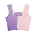 thumbnail image 4 of Njoeus Going Out Tops for Women, Black T Shirts women's Stretch Denim Crop Tops Color Block Going Out Tops for Women Sleeveless Cute Vest Cropped Tank Top S-XXL, 4 of 6