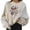 Beige, variant on Trendfront Womens Butterfly Graphic Sweatshirts Crewneck Long Sleeve Slogan Print Oversized Fit Casual Fall Pullover Tops