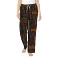 thumbnail image 2 of Goofa Polynesian Turtles Printed Soft Pajama Pants for Women, Wide Leg Comfy Casual Lounge Yoga Pants-Medium, 2 of 9