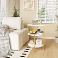 thumbnail image 7 of LinkRomat Faux Marble Side Table, 3-Tier Living Room End Table, Small Round Side Table Bedside Table, Modern Sofa Table with Metal Legs, White & Gold, 7 of 7