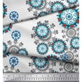 thumbnail image 1 of Soimoi Poly Georgette Fabric Snowflake & Damask Ethnic Print Fabric by the Yard 42 Inch Wide, 1 of 2