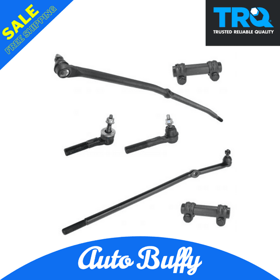 TRQ Front Inner Outer Tie Rod Adjuster Steering Kit Set 6pc for Ram 2500 3500 Fits select: 2003-2008 DODGE RAM 2500, 2003-2008 DODGE RAM 3500
