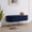 Dark Blue, variant on Oval Storage Ottoman Bench, Flannel Upholstered Footstool with Metal Legs, Hidden Storage Compartment, for Living Room, Bedroom, Entryway, Brown
