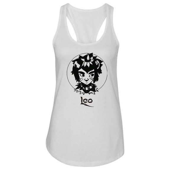 Leo Sign Doodle Tank Women - Women Racer Back, White, 2XL