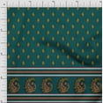thumbnail image 1 of Soimoi Cotton Voile Fabric Stripe,Paisley & Peacock Panel Printed Fabric 1 Yard 56 Inch Wide, 1 of 1