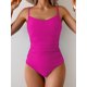 thumbnail image 4 of Trajes de baño Tankini Eomenie Tummy Control, cintura alta, color rosa intenso, 4 of 4