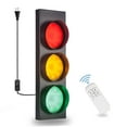 thumbnail image 1 of PANLAVIE Traffic Light Wall Lamp Remote Control Retro Kids Bedroom Stop Light, Plug in Industrial LED Wall Sconce, Vintage Fun Signal Light for Home Office Bar Garage Car Room Decor Christmas, 1 of 6
