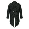 thumbnail image 5 of Alkepwun Tuxedo for Men Vintage Gothic Victorian Lapel Frock Coat Steampunk Gothic Medieval Jacket Halloween Costume Long Sleeve Hoodless Floral Subtle Pattern Casual Jacket, 5 of 6