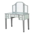 thumbnail image 5 of Inno Solid Wood 3-Piece Makeup Vanity Set with Mirror, Silver, 5 of 9