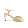 thumbnail image 3 of BLISSFUL STEP Women's Platform Rhinestone Slingback Block High Heels Sandals Gold 7, 3 of 7