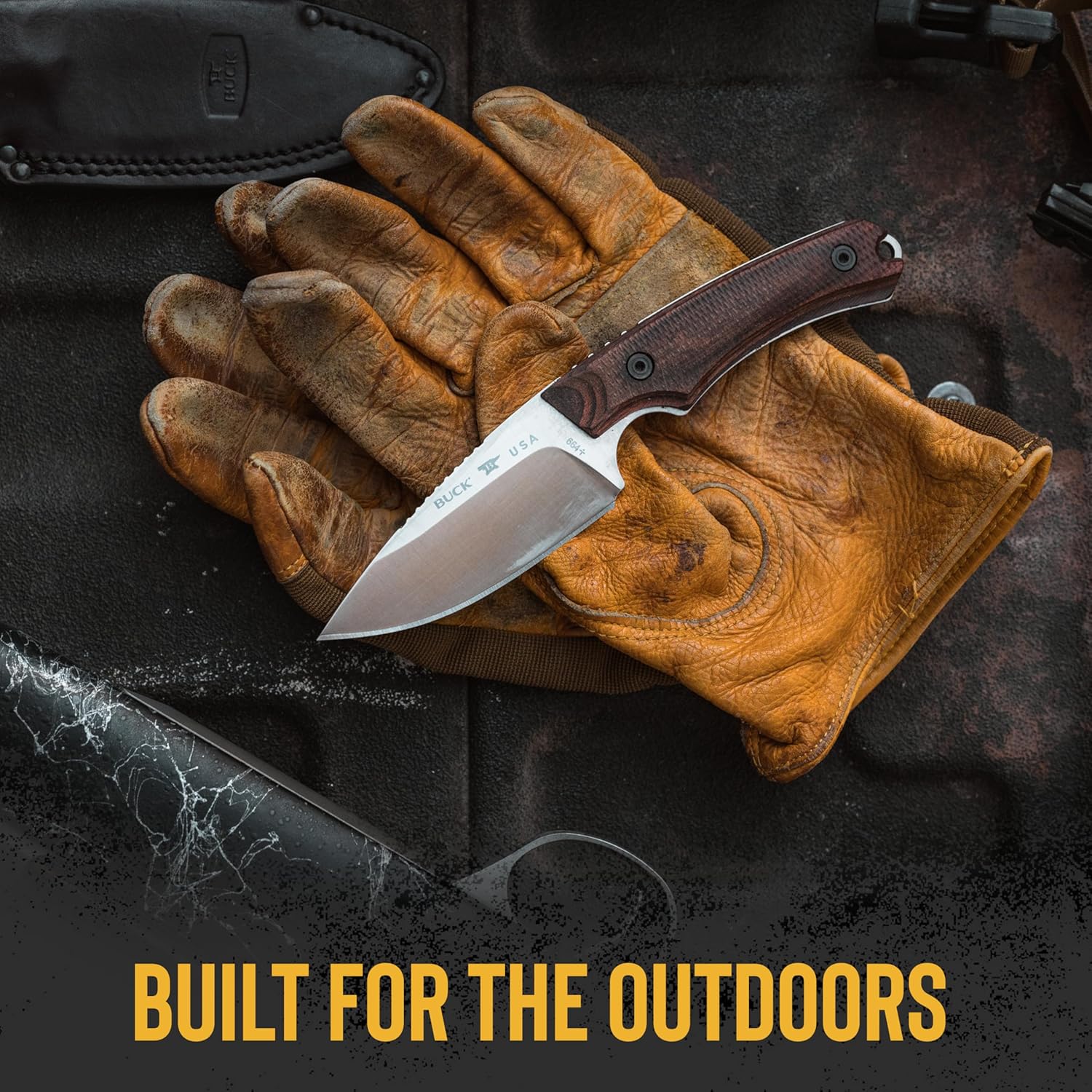 Buck Knives 664 Alpha Hunter Pro Hunting Knife, 3-5/8" Fixed Blade, Textured Walnut DymaLux Handle, 4.59 oz