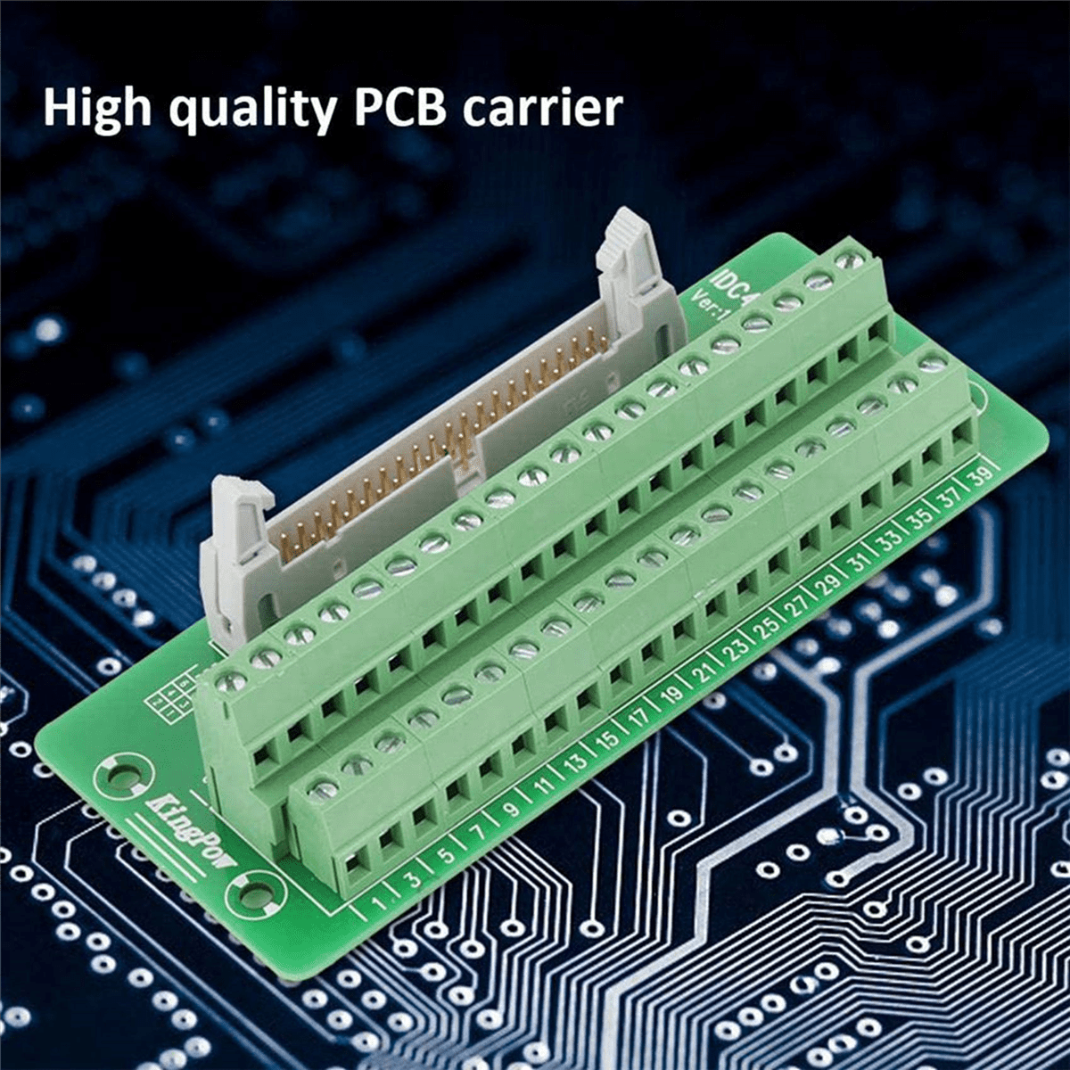 2X IDC40P 40Pin Connector Strip Breakout Board Terminal Block Plug PLC Interface with Bracket, for PLC, DIN Rail Mount