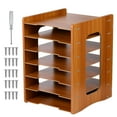 thumbnail image 6 of RENACLIPY Wooden Desktop Paper Sorter Organizer Rack for Office and Home Use, 1 Set Storage Solution, 6 of 8