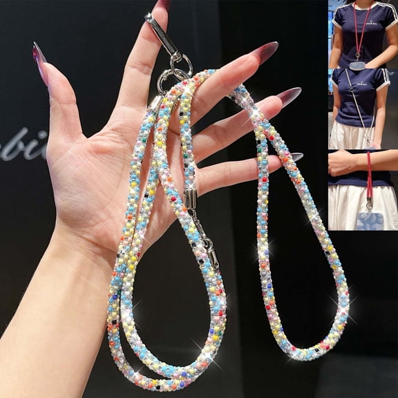 Dteck 3 in 1 Phone Crossbody Lanyard and Wrist Strap, Universal Cell Phone Lanyard Strap with Tether Tab,Colorful