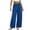 AV22_Blue, variant on VV AVEORS Women Casual Corduroy Pants Wide Leg Long Palazzo Pants Elastic High Waist Loose Straight Trousers Army Green M