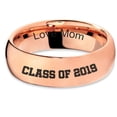 thumbnail image 2 of Tungsten Graduating Class Of 2019 Engraved Love Mom Band Ring 7mm Men Women Comfort Fit 18k Rose Gold Dome Polished, 2 of 4