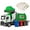 Green, variant on Anmyjuly Simulated Alloy Electric garbage truck toy with Lifting Frame, Opening Doors, Rotating Mirrors, Lights & Sound Effects for boys age 4-7, Includes 4 Small and 1 Large toy garbage cans