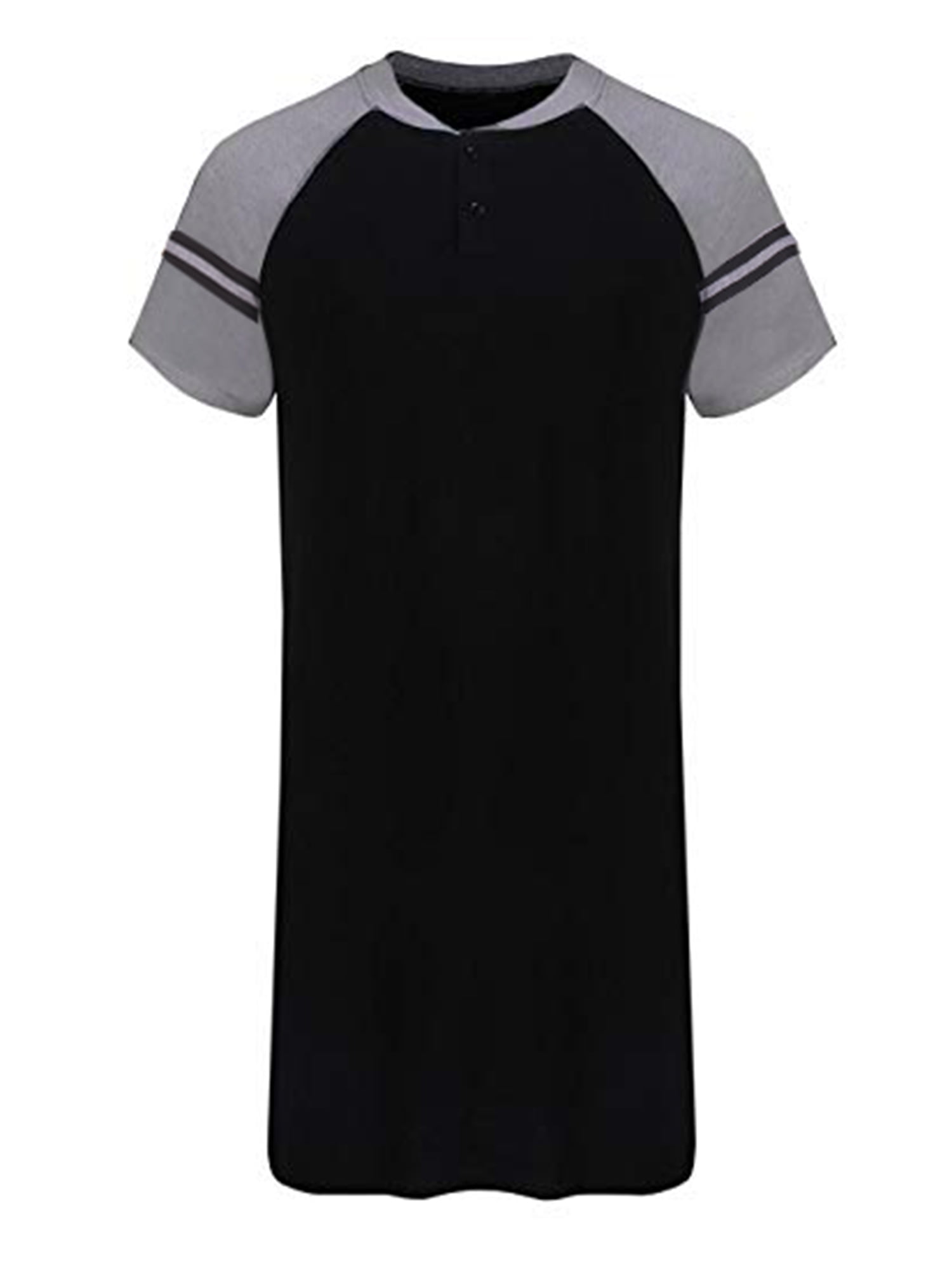 SAYFUT Cotton Sleep Shirt for Men ONeck Nightshirts Short Sleeve