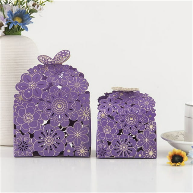 Delicated Hollow Flower Wedding Day Favor Gift Box box Wedding Candy Bomboniere Wedding Party Butterfly Box