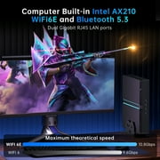 Kinupute Mini Gaming PC, Desktop Computer i9-13900F 24 Cores Upto 5.6GHz, 64G DDR4, 2T M.2 SSD, Windows 11 Pro, GeForce RTX4060 8G, Dual LAN, WiFi6E/BT5.3, Four Display, 8K Outputs, Optical