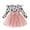Pink, variant on Odeerbi Toddler Girls Cute Cow Print Tulle Dress Ruffle Long Sleeve Round Neck Patchwork Mesh Dress Toddler Girls Clothes