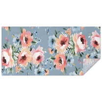 Pioneer Flower Floral Print Pattern Rectangle Tablecloth 60"x120",Waterproof Polyester Rectangle Table Cloth, Wipeable Spillproof Polyester Tablecloth for Dining, Camping, Indoor and Outdoor