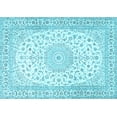 thumbnail image 1 of Ahgly Company Indoor Rectangle Medallion Light Blue Traditional Area Rugs, 2' x 4', 1 of 4