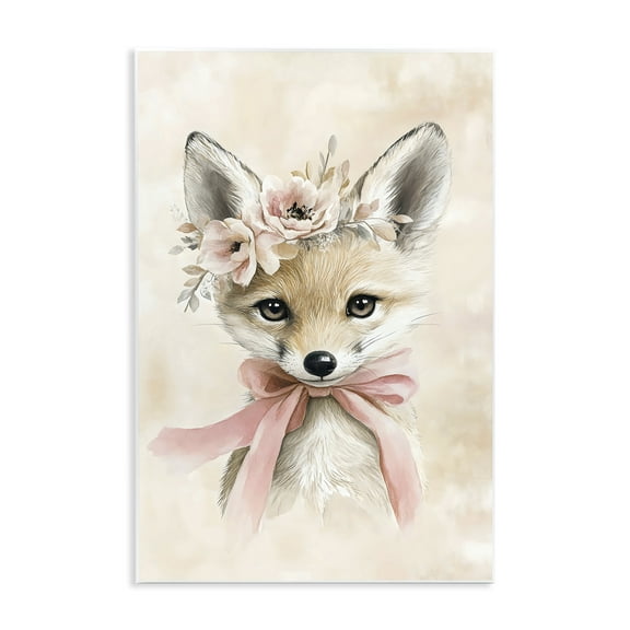 Stupell Industries Sweet Baby Fox with Bow Wall Plaque Art, design by Creative Studio, 19 x 13