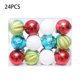 thumbnail image 4 of Matsuzay Paquete de 24 bolas de Navidad para colgar en la decoración de fiestas, adornos para interiores y exteriores, colgante decorativo para Kits de decoración para fiestas Azul Rojo Verde Blanco, 4 of 6