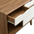 thumbnail image 5 of Modway Envision Vinyl Record Display Stand in Walnut White, 5 of 6