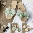 thumbnail image 3 of Women's Bowknot Comfortable Flip Flops Soft Flat Espadrilles Casual Bohemian Beach Thong Sandals for Teen Girls 2025, 3 of 4