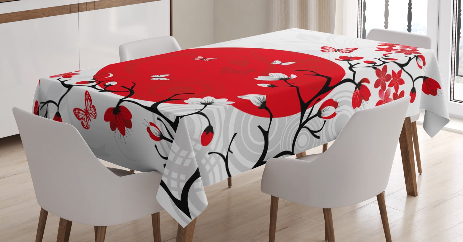 Japanese Tablecloth, Japanese Culture Inspired Artwork Cherry Blossom