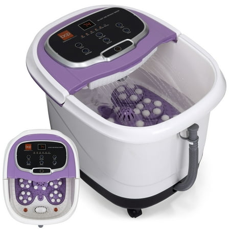 Best Choice Products Portable Heated Foot Bath Spa with Shiatsu Auto Massage Rollers, Taiji Massage, Acupuncture Points, Temp Control, Timer, LED Screen, Drain Filter, Shower Function, (Best Trough Drain For Shower)