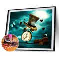 thumbnail image 2 of Cuadros Decorativos 5D DIY diamante pintura sombrero reloj mariposa completo redondo taladro mosaico arte imagen Likrtyny embutido en tela, 2 of 9