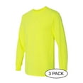 thumbnail image 2 of GILDAN G540 ADULT HEAVY COTTON 5.3 OZ. LONG-SLEEVE T-SHIRT, Safety Green, L, Pack Of 3, Mens Workout Shirts, 2 of 3