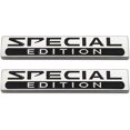 thumbnail image 1 of 2Pcs Chrome Metal Car Special Edition Logo Rear Trunk Sport Emblem Racing SUV Coupe Sticker 3D Decal (Silver&Black), 1 of 6